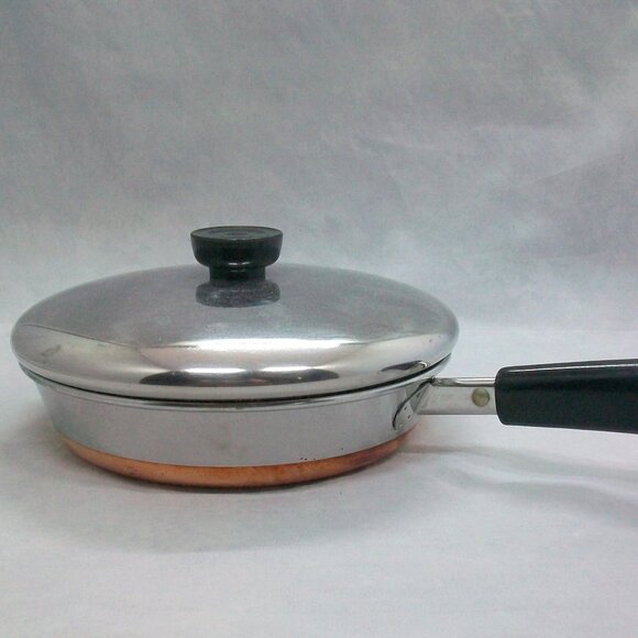 Vintage Revere Ware Copper Clad 8" Skillet Fry Pan with Lid - Picture 1 of 9